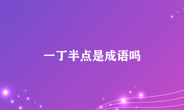 一丁半点是成语吗