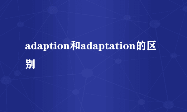 adaption和adaptation的区别