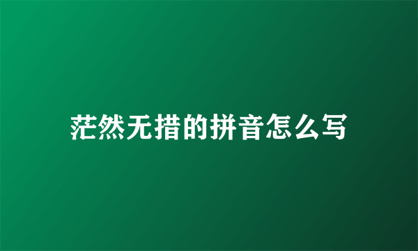 茫然无措的拼音怎么写