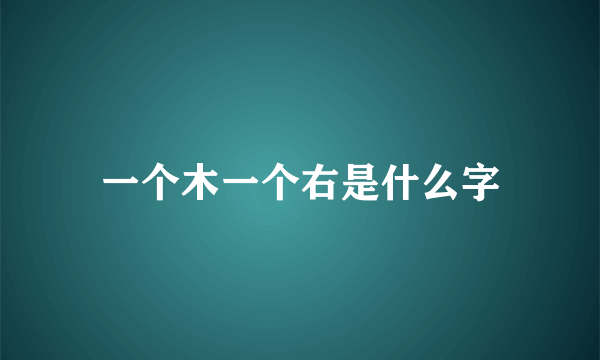 一个木一个右是什么字