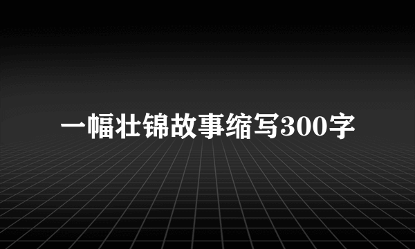 一幅壮锦故事缩写300字