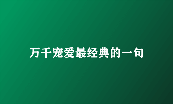 万千宠爱最经典的一句