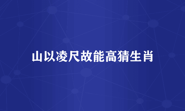 山以凌尺故能高猜生肖