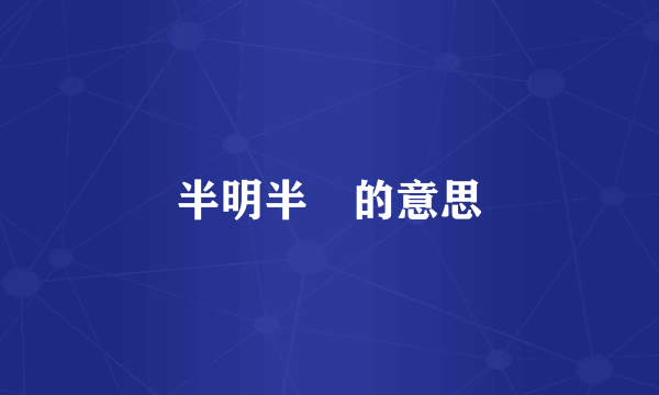 半明半眜的意思