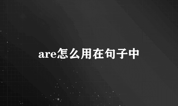 are怎么用在句子中
