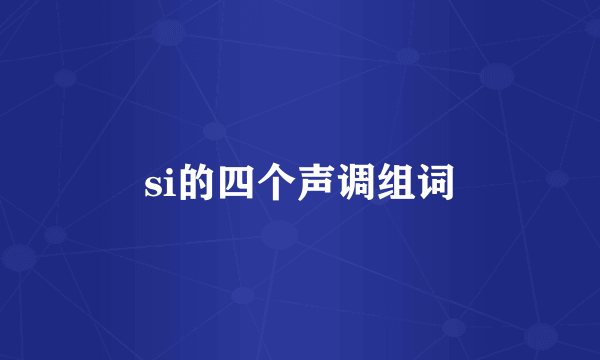 si的四个声调组词