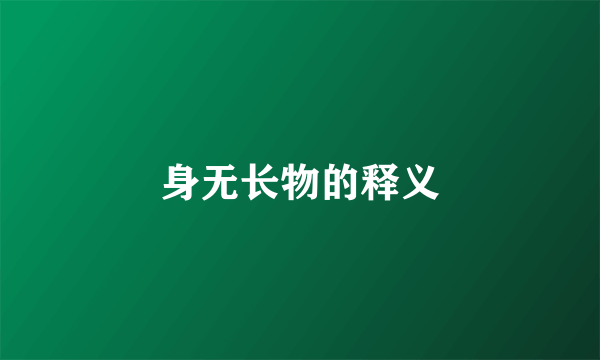 身无长物的释义