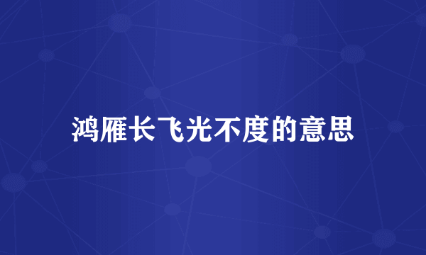 鸿雁长飞光不度的意思