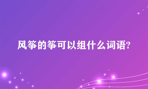 风筝的筝可以组什么词语?