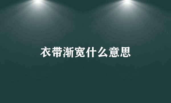 衣带渐宽什么意思