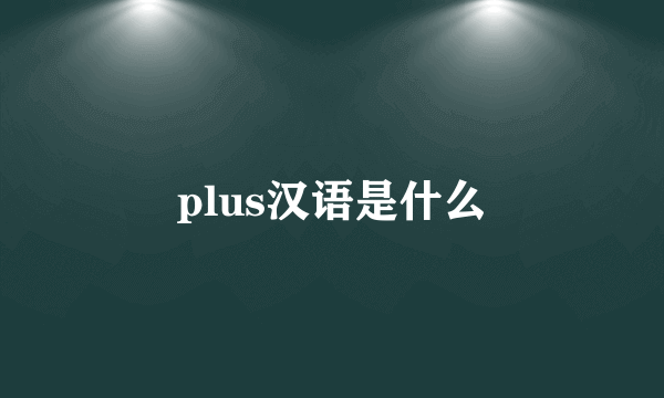 plus汉语是什么