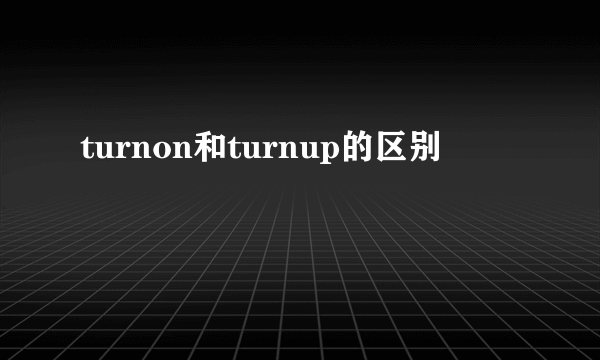 turnon和turnup的区别