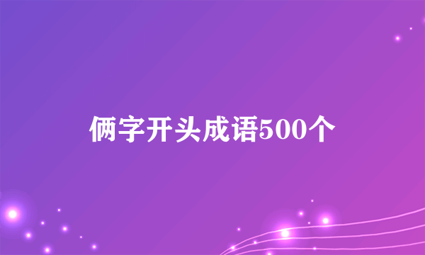 俩字开头成语500个