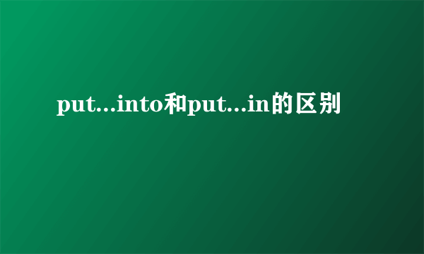 put...into和put...in的区别