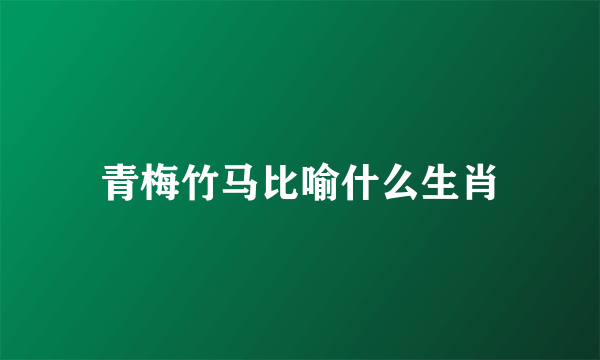 青梅竹马比喻什么生肖