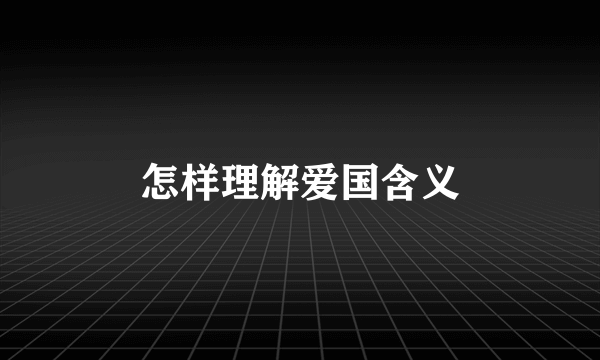 怎样理解爱国含义