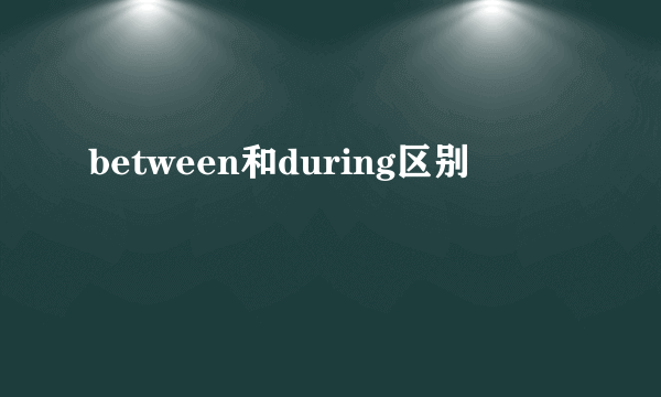 between和during区别
