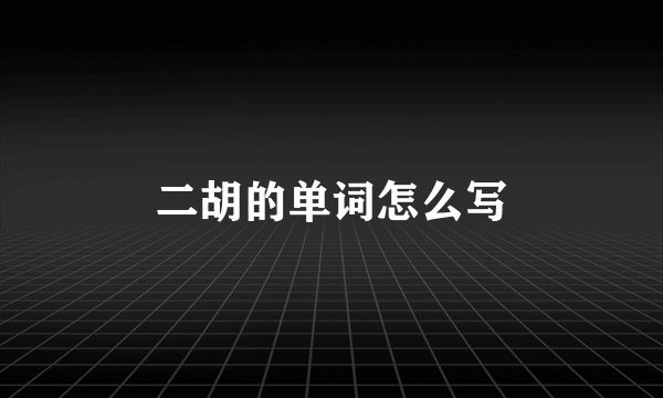 二胡的单词怎么写