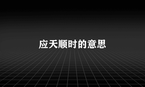 应天顺时的意思