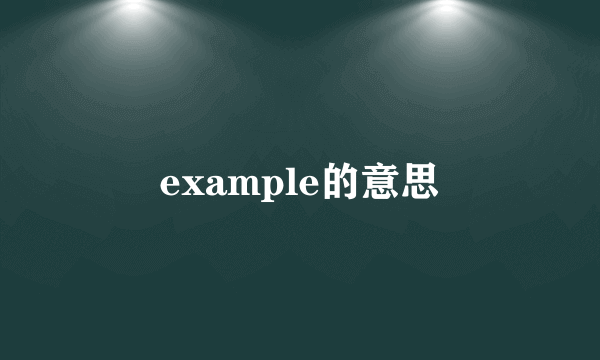 example的意思