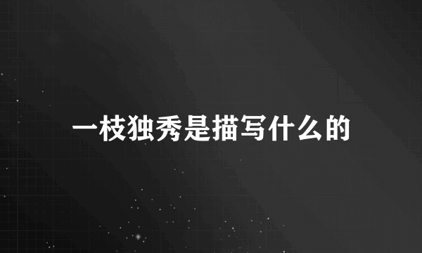 一枝独秀是描写什么的