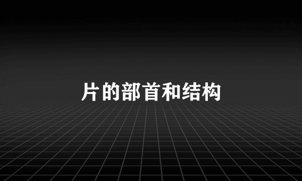 片的部首和结构