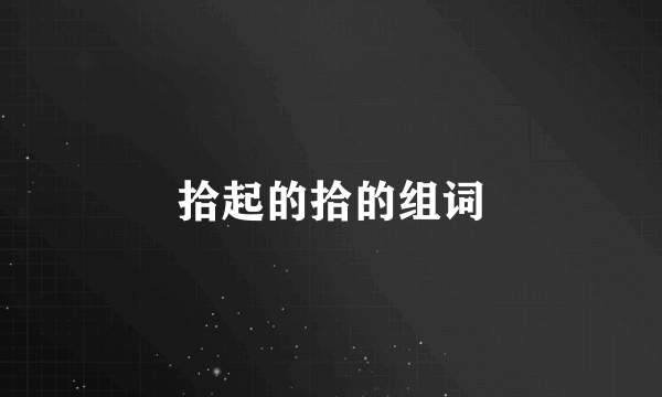 拾起的拾的组词