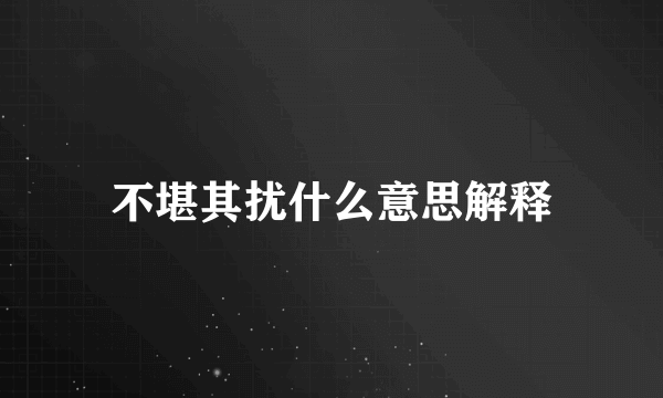 不堪其扰什么意思解释