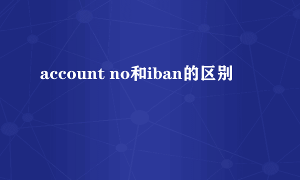 account no和iban的区别