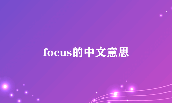 focus的中文意思