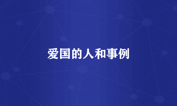 爱国的人和事例