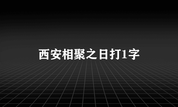 西安相聚之日打1字