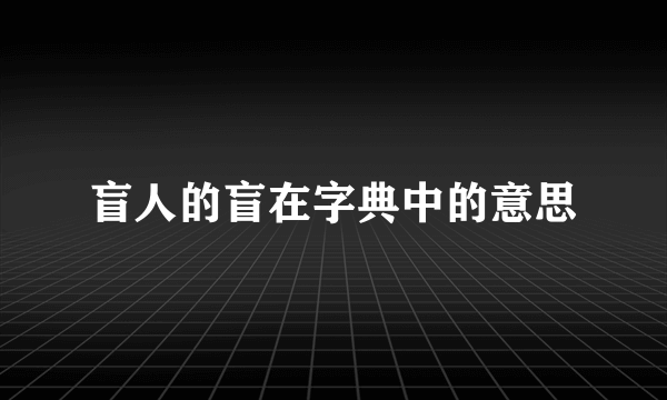 盲人的盲在字典中的意思