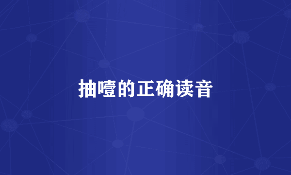 抽噎的正确读音