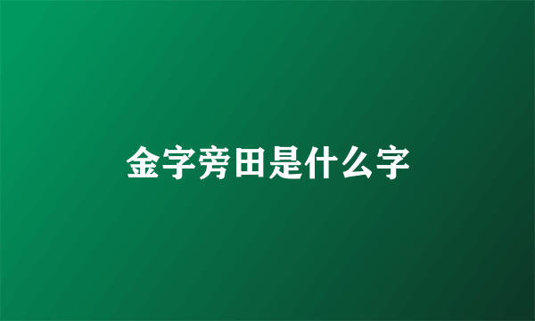 金字旁田是什么字