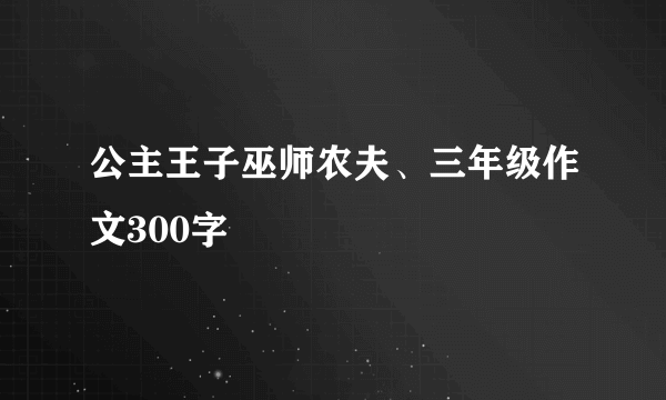 公主王子巫师农夫、三年级作文300字