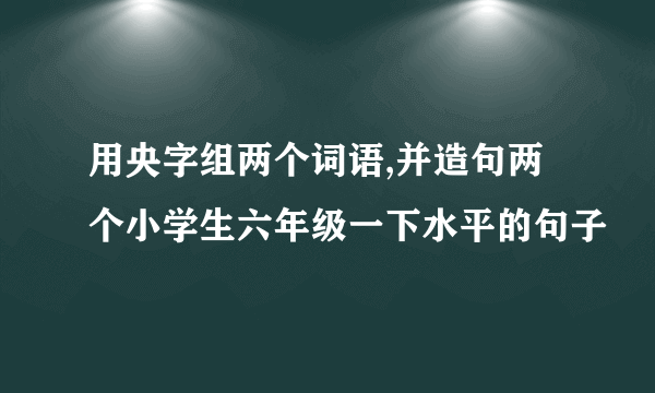 用央字组两个词语,并造句两个小学生六年级一下水平的句子