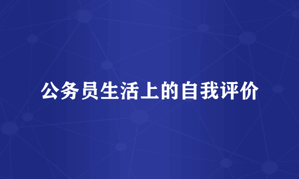 公务员生活上的自我评价
