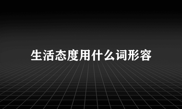 生活态度用什么词形容