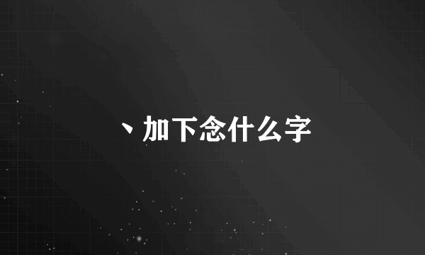 丶加下念什么字