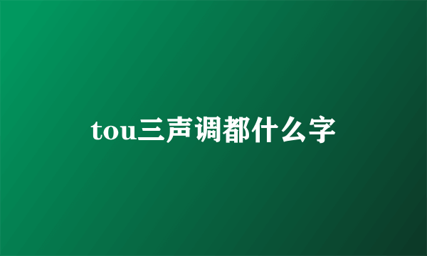 tou三声调都什么字
