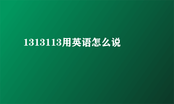 1313113用英语怎么说