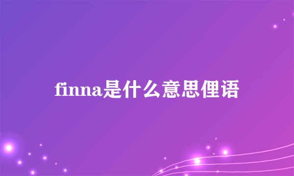 finna是什么意思俚语