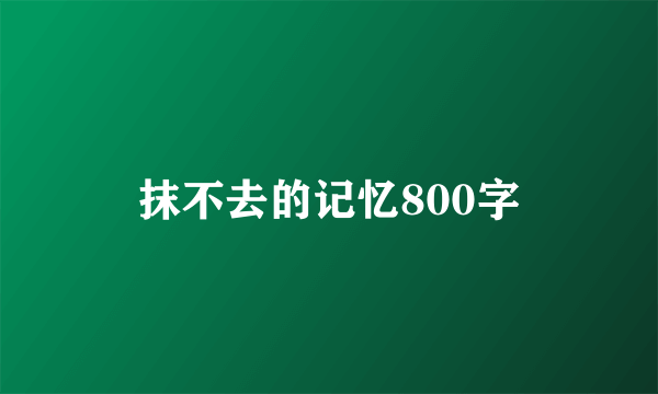 抹不去的记忆800字