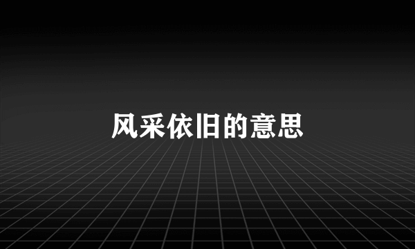 风采依旧的意思