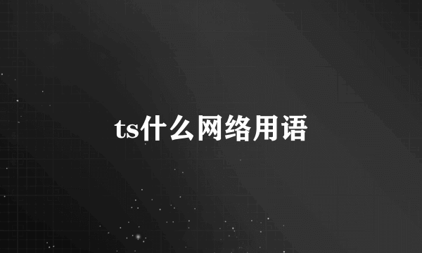 ts什么网络用语