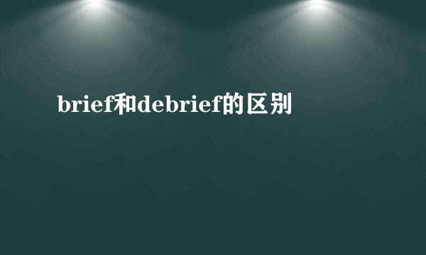 brief和debrief的区别
