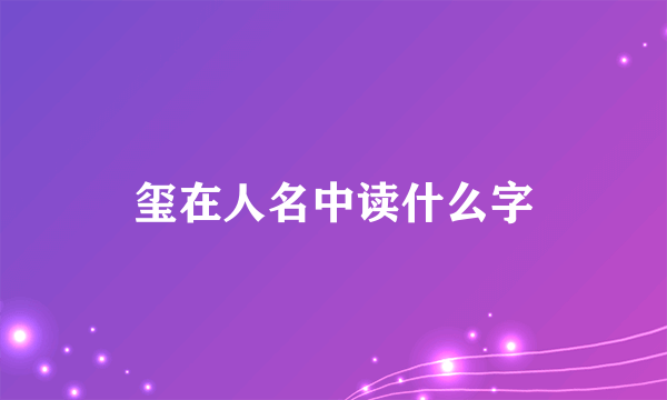 玺在人名中读什么字