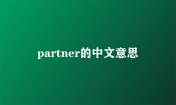 partner的中文意思