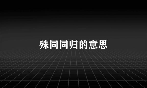 殊同同归的意思